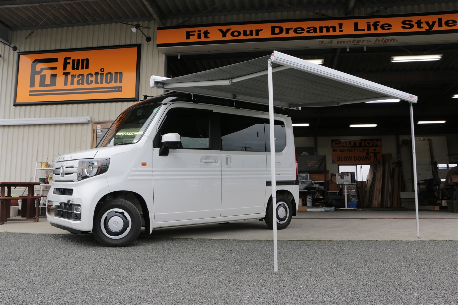 Nバンにサイドオーニング取り付け！！ - GLAD FUNトラクション公式サイト